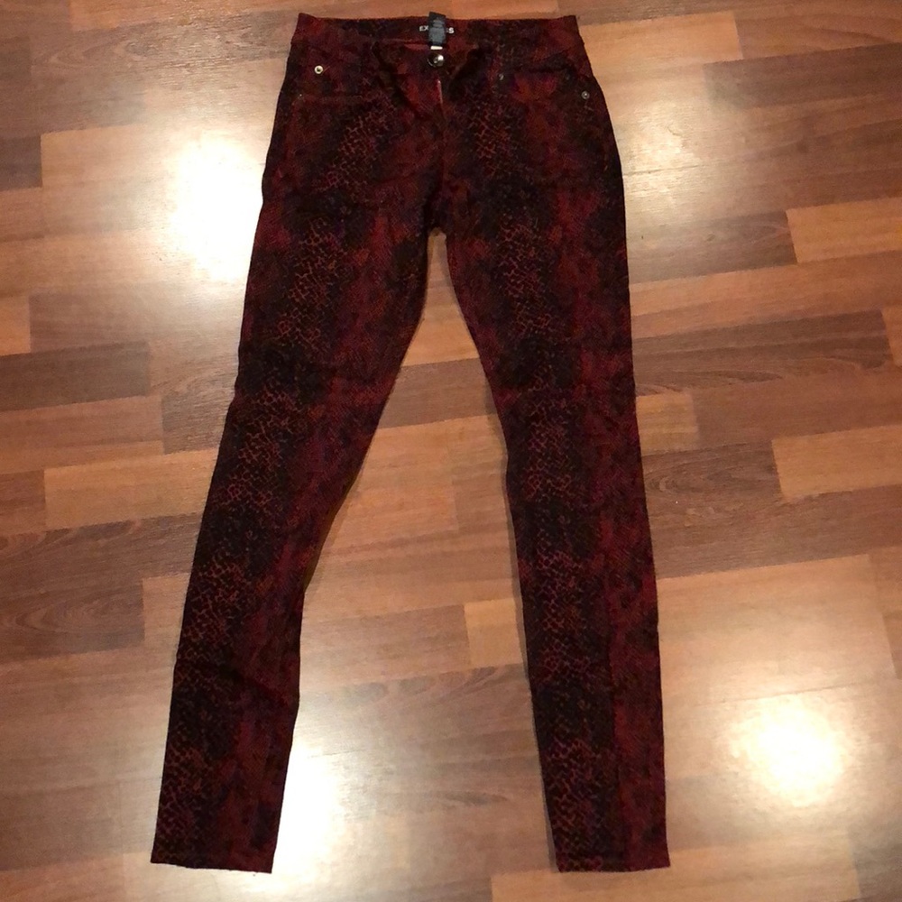 Express Snake-Skin Skinny Jeans